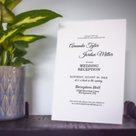 Convite Simples Recepção de Casamento com Caligrafia em Pr
