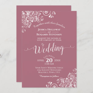 Convite Simples rendas brancas e elegantes no casamento de