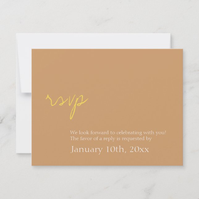 Convite Simples resposta de RSVP de casamento com brilho e (Frente)