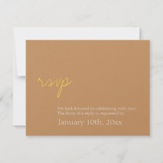 Convite Simples resposta de RSVP de casamento com brilho e