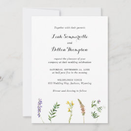 Convite Simples Rustic Boho Wildflower Tudo Em Um Casament