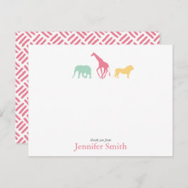 Convite Simples Safari Animal Personalize Stationery