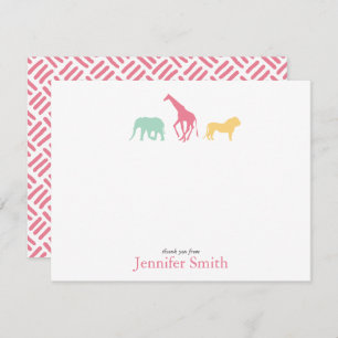 Convite Simples Safari Animal Personalize Stationery