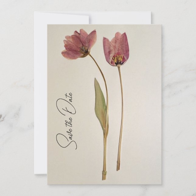Convite Simples Save the Date de Flor Silvestre (Frente)