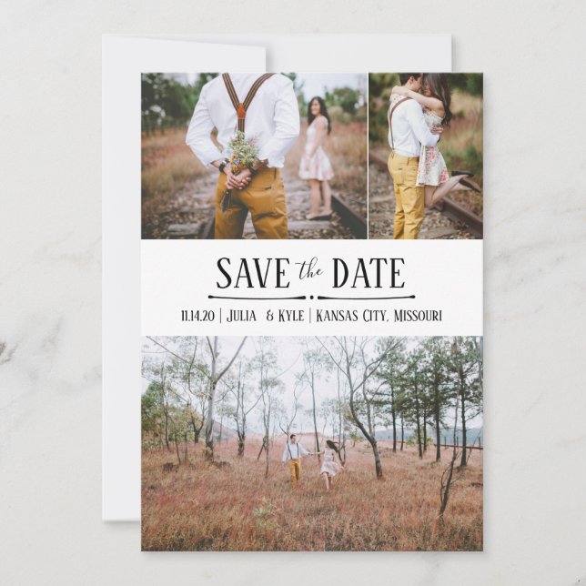 Convite Simples Save the Date de Foto (Frente)