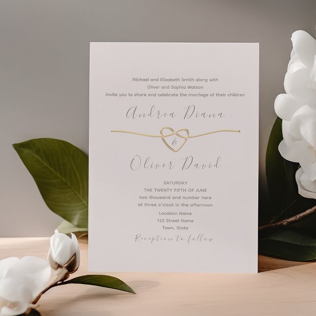 Convite Simples Script Sage Green Wedding (Criador carregado)