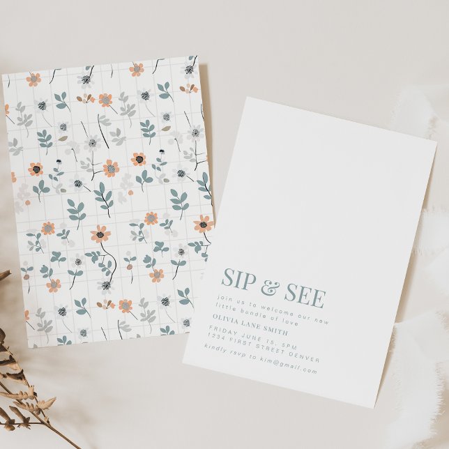 Convite Simples Sip e Consulte o Convidado da Festa com Fl (Criador carregado)