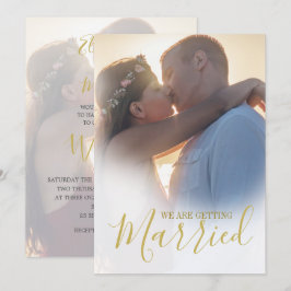 Convite Simples Sobreposição de Foto Moderna 2 de Casament