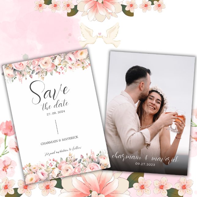 Convite Simples Sonho Script Foto Casamento Salve a Data (Criador carregado)
