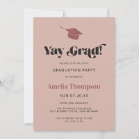 Simples Tampa de Gradução Rosa Moderno Ousado Fest