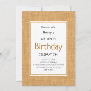 Convite Simples Texto Alaranjado Texturizado de Aniversári