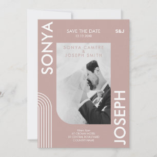 Convite Simples Texto Elegante de Cor e Foto Save The Date