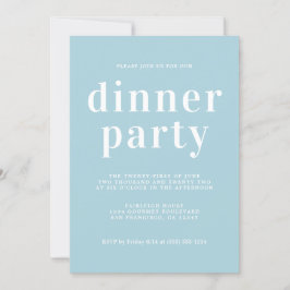 Convite Simples Tipografia Chic - Festa de Janto Blue Glow