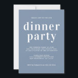 Convite Simples Tipografia Chic Vintage Blue Jantar Party<br><div class="desc">Convite de festas simples e chic janta na moda branco, tipografia elegante e moderna em um fundo azul vintage. Basta adicionar os detalhes da sua parte de janto. Desenvolvido exclusivamente para você pelo Happy Dolphin Studio. Se precisar de ajuda ou produtos correspondentes, entre em contato conosco através do bate-papo da...</div>