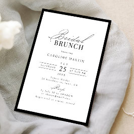 Convite Simples Tipografia de Letra Elegante Brunch Nupcia