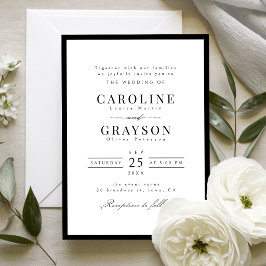 Convite Simples Tipografia Elegante Casamento Clássico