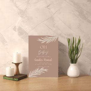 Convite Simples Tonalidade Neutra Boho Sexo Revelar Convit