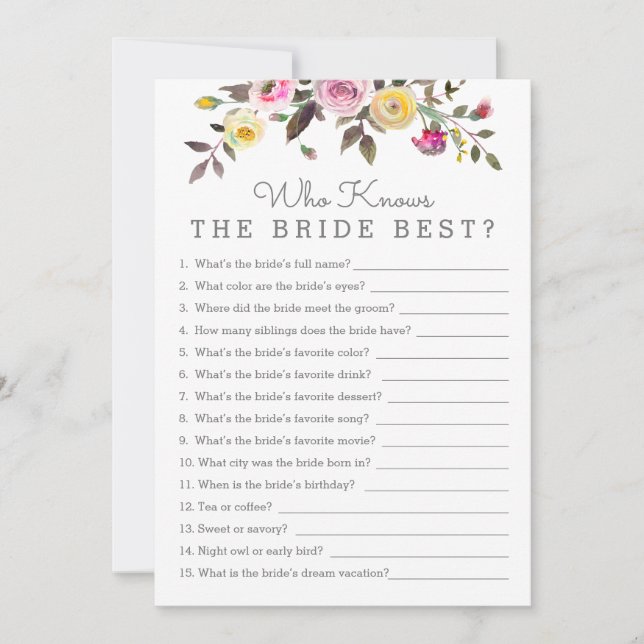 Convite Simplesmente Bonito Quem Conhece O Seu Melhor Cart (Frente)