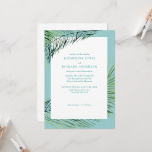Convite Simplesmente Elegante Casamento de Palma Tropical
