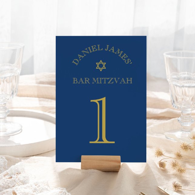 Convite Simplesmente Elegante Estrela Bar Mitzvah Número d (Criador carregado)