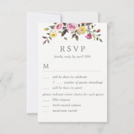 Convite Simplesmente lindo casamento RSVP com opções de me