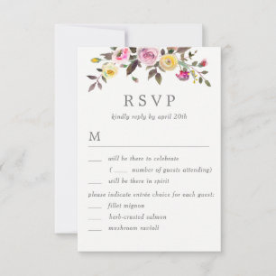 Convite Simplesmente lindo RSVP de casamento com opções de