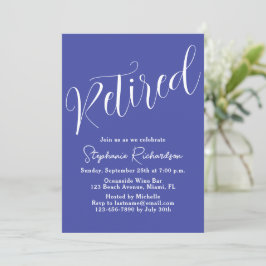 Convite Simplesmente Moderno Script Lavanda Aposentadoria