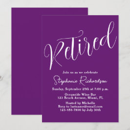 Convite Simplesmente Moderno Script Outono Roxo Aposentado