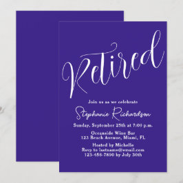 Convite Simplesmente Moderno Script Roxo Escuro Aposentado
