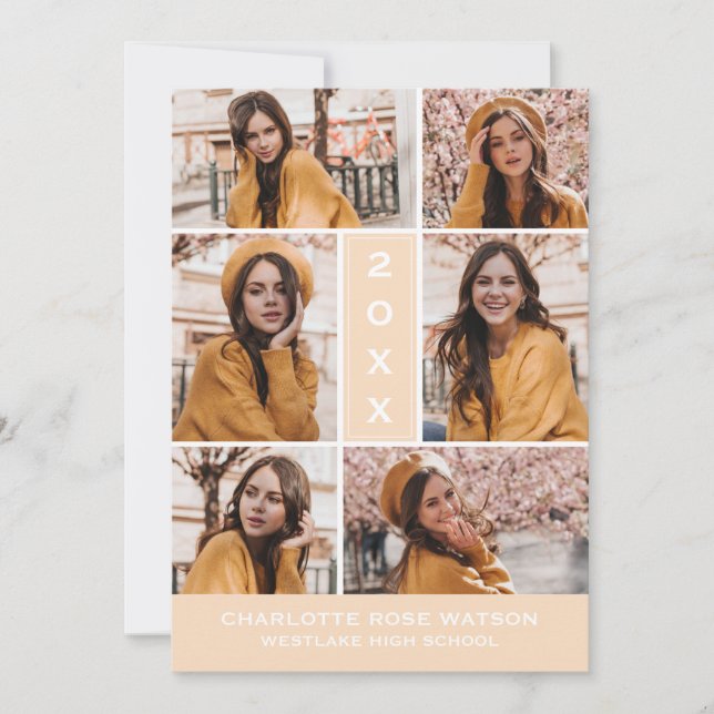 CONVITE SIMPLESMENTE O CHIC PHOTO COLLAGE GRADUATION INVIT (Frente)