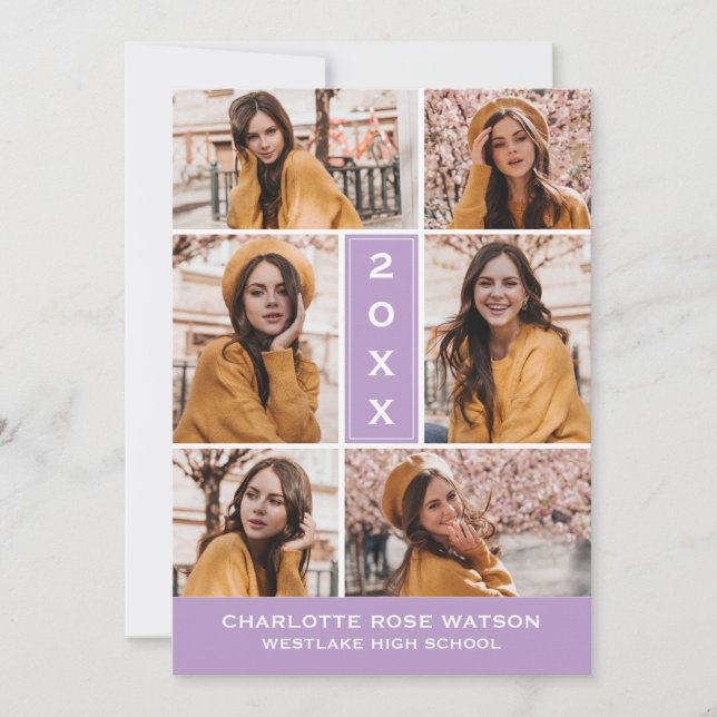 CONVITE SIMPLESMENTE O CHIC PHOTO COLLAGE GRADUATION INVIT (Frente)