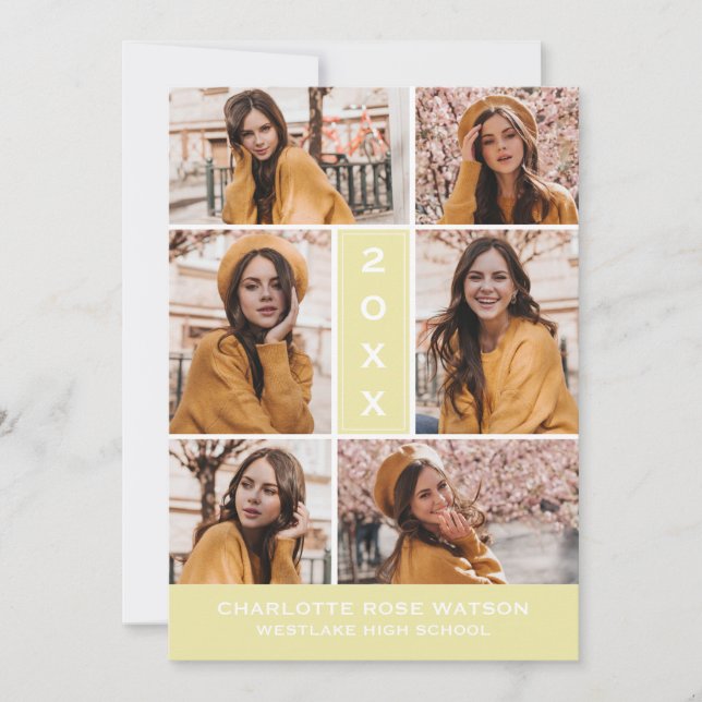 CONVITE SIMPLESMENTE O CHIC PHOTO COLLAGE GRADUATION INVIT (Frente)