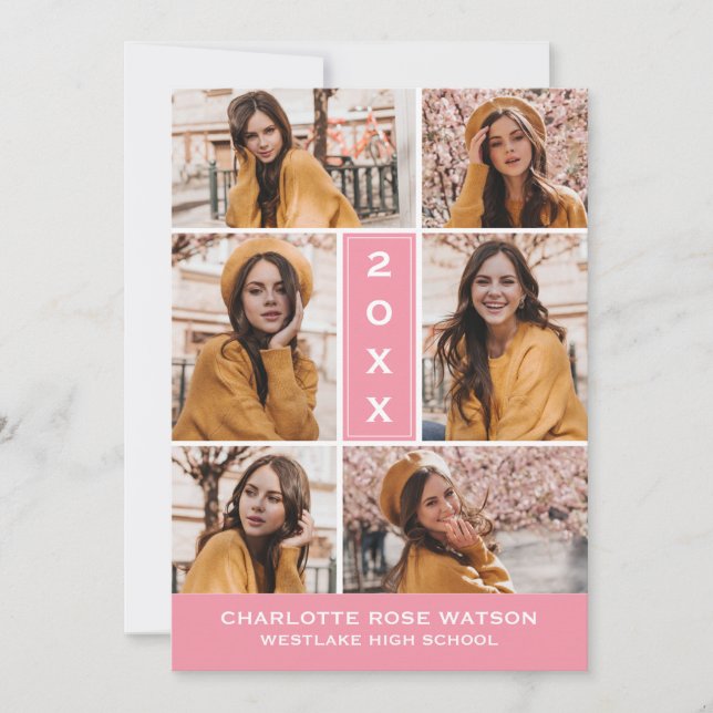 CONVITE SIMPLESMENTE O CHIC PHOTO COLLAGE GRADUATION INVIT (Frente)