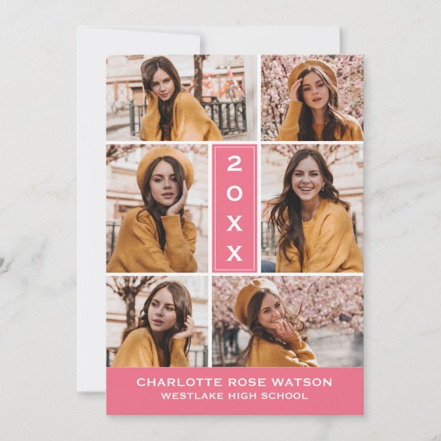 CONVITE SIMPLESMENTE O CHIC PHOTO COLLAGE GRADUATION INVIT (Frente)