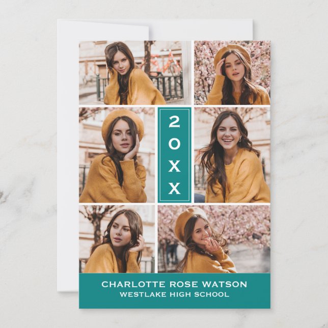 CONVITE SIMPLESMENTE O CHIC PHOTO COLLAGE GRADUATION INVIT (Frente)