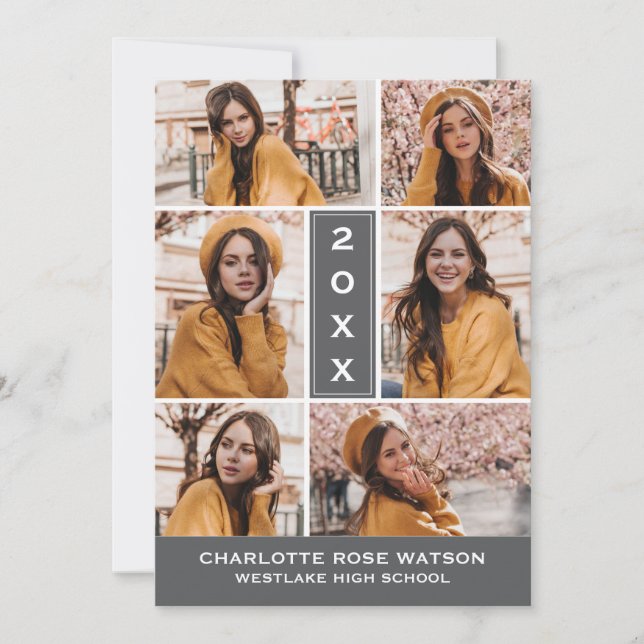 CONVITE SIMPLESMENTE O CHIC PHOTO COLLAGE GRADUATION INVIT (Frente)