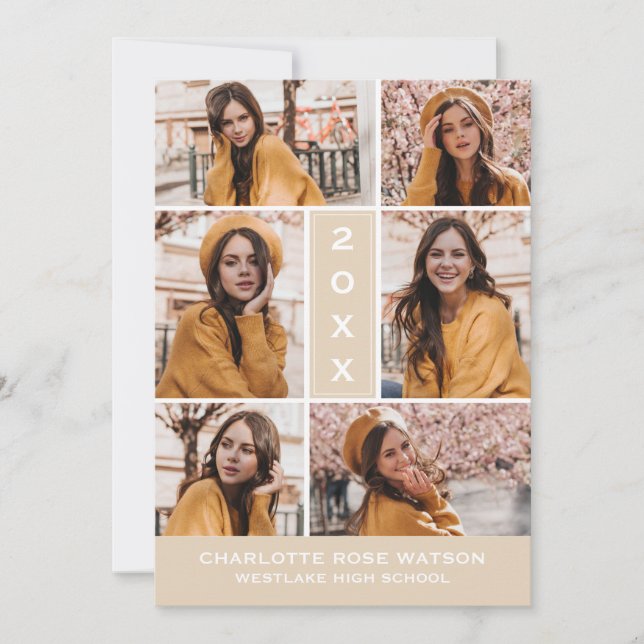 CONVITE SIMPLESMENTE O CHIC PHOTO COLLAGE GRADUATION INVIT (Frente)