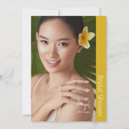 Convite Simplesmente Seu Chá de panela Amarelo de Foto Mod