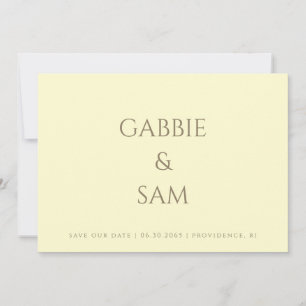 Convite Simplicidade Amarelo Casamento Salve nossa Data