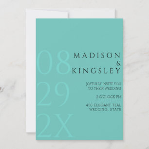 Convite Simplicidade Elegante: Casamento Mínimo Teal