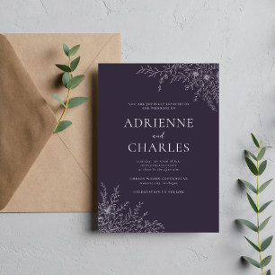 Convite Simplicidade Floral 1 Amora Preta Casamento Minima