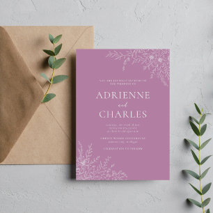 Convite Simplicidade Floral 1 Casamento Minimalista Lavand