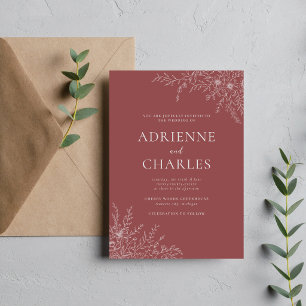 Convite Simplicidade Floral 1 Casamento Minimalista Marsal