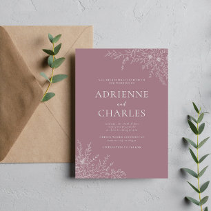Convite Simplicidade Floral 1 Casamento Minimalista Rosa