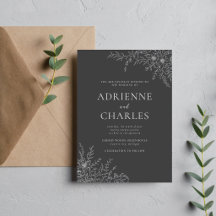 Simplicidade Floral 1 Cinza Carvão Casamento Minim