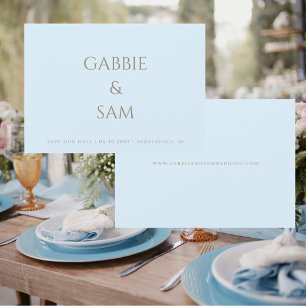 Convite Simplicidade Icy Blue Casamento Salve nossa data