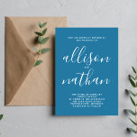 Convite Simplicidade Verdadeira 1 Casamento Minimalista Az<br><div class="desc">Este simples e maravilhoso convite de casamento é perfeito para o minimalista de todos nós! Por favor,  entre em contato comigo se você quiser ajuda para personalizar a parte de texto deste convite para casamento.</div>