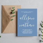 Convite Simplicidade Verdadeira 1 Casamento Minimalista Az<br><div class="desc">Este simples e maravilhoso convite de casamento é perfeito para o minimalista de todos nós! Por favor,  entre em contato comigo se você quiser ajuda para personalizar a parte de texto deste convite para casamento.</div>