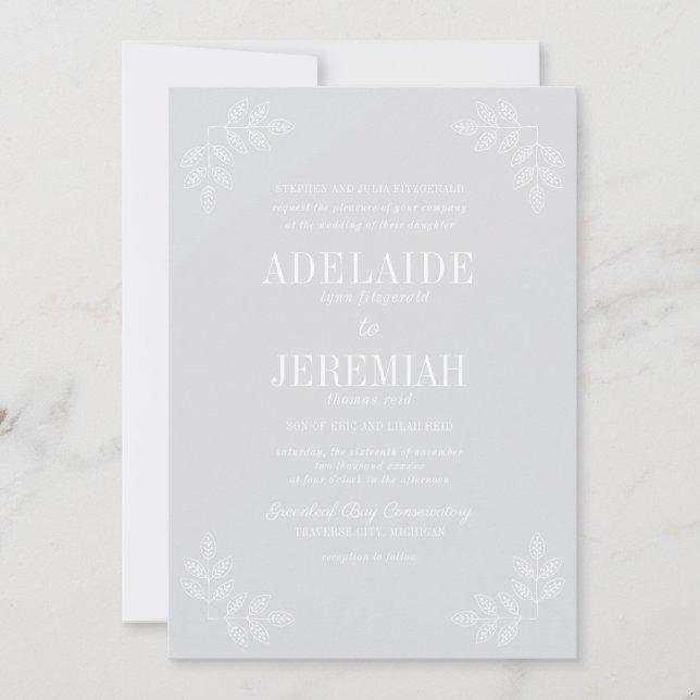 Convite Simplicidade Verdadeira 6 Casamento Legal Floral (Frente)