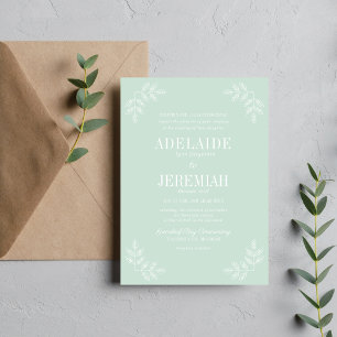 Convite Simplicidade Verdadeira Casamento Floral De 6 Mint
